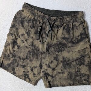 Lululemon Bowline Camo Tie dye Shorts Mens L Green Tie Dye 30/8 Stretch